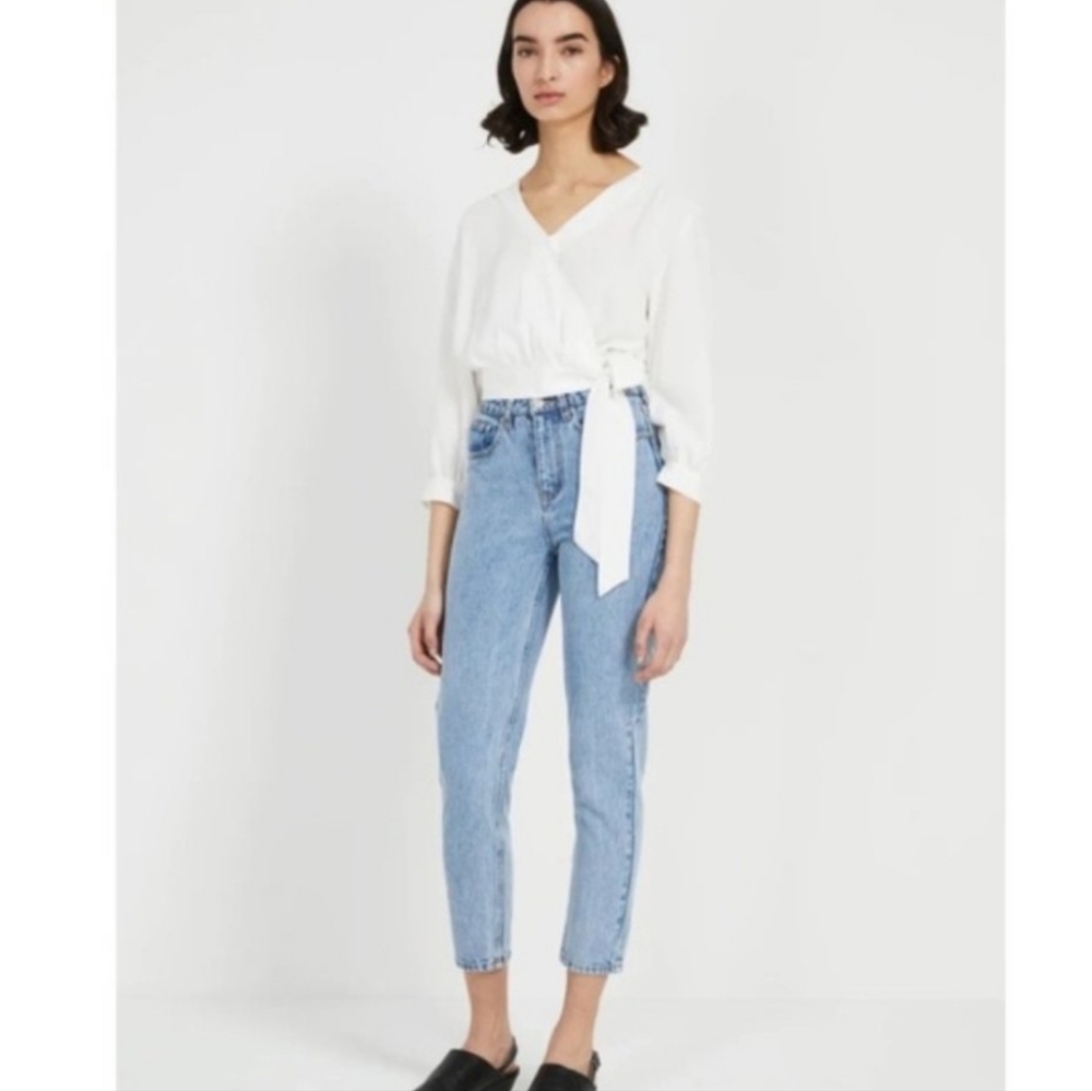 Frank & Oak The Stevie Jean High-Rise Full-Length Denim Light Wash Size 28